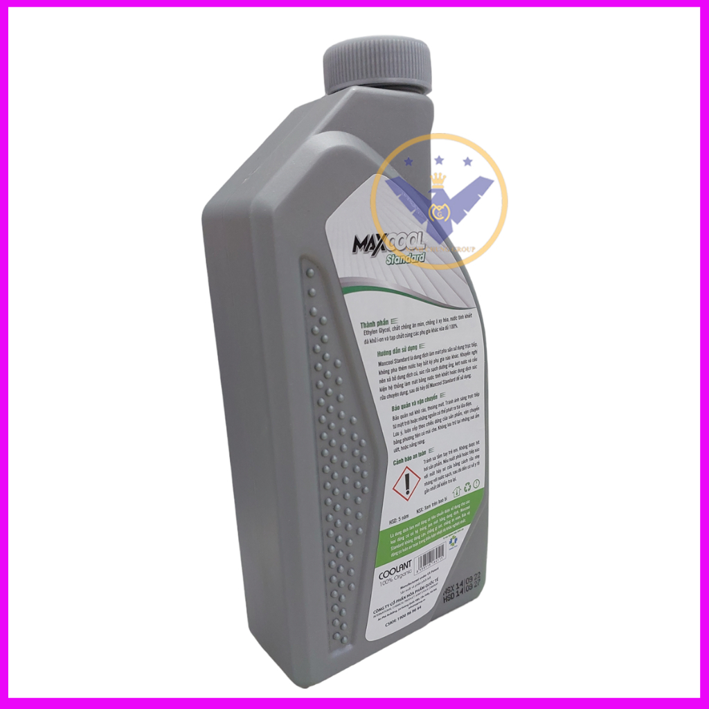 Nước làm mát động cơ xe ô tô, xe máy màu xanh Maxcool Standard lon 1L
