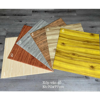 XỐP DÁN TƯỜNG VÂN GỖ 70 x 70 đẹp dễ trang trí