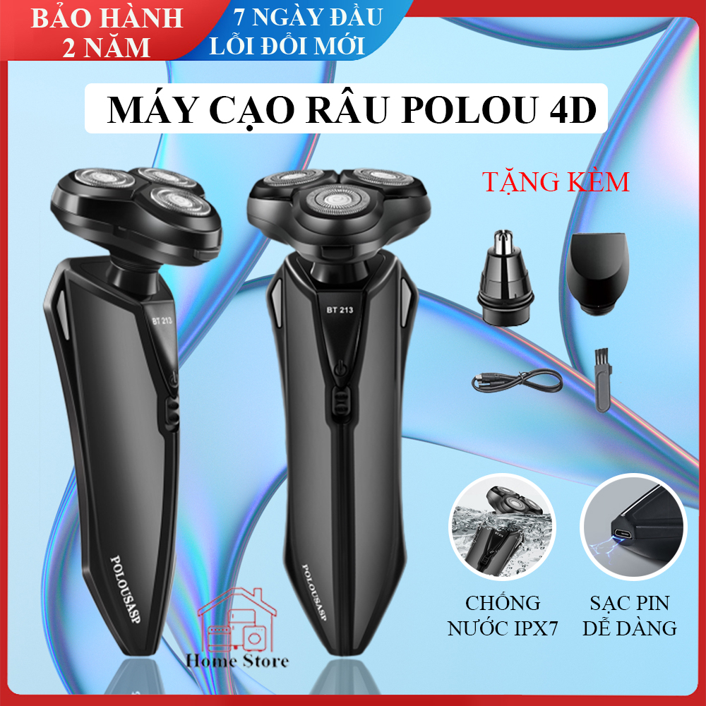 Máy cạo râu mini kháng nước , dao cạo râu điện cầm tay tặng kèm phụ kiện cắt tỉa lông mũi và đầu tông đơ.