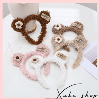 Băng đô cài tóc, Cài tóc con gấu dễ thương, phụ kiện tóc giá rẻ, Bờm tóc rửa mặt con gấu, lông mềm loại 1