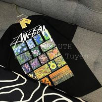 ÁO THUN STUSSY ( chính hãng ) FLOWER GRID BLACK