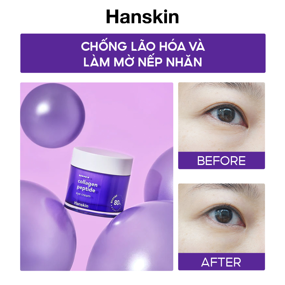 Kem dưỡng ẩm cho vùng da dưới mắt Hanskin Collagen Peptide Eye Cream 80ml