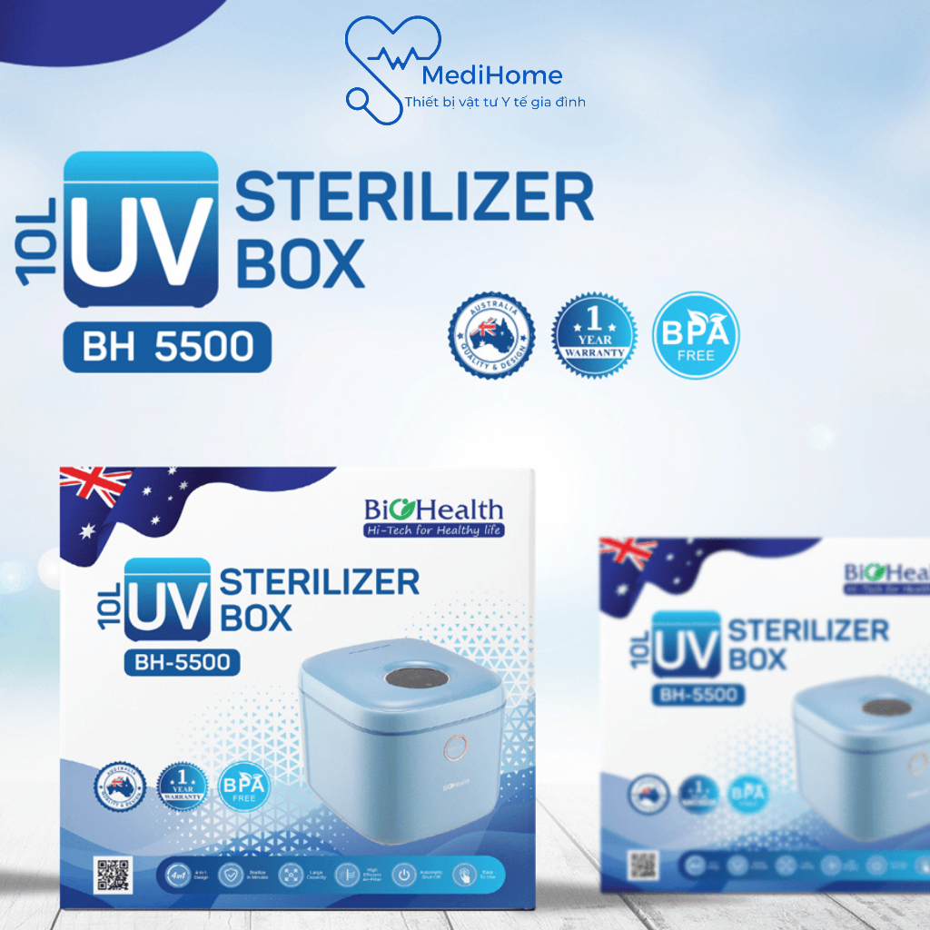 Máy tiệt trùng UV cửa trên 10L Biohealth BH5500 tiện lợi và an toàn - Bảo hành 1 năm - MediHome