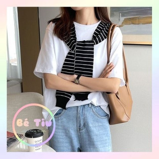 Khoác Choàng Khăn Giả Áo Vắt Vai Kẻ Sọc Đơn Giản Xinh Xắn Chất Len Mịn Dày Dặn Được Ưa Chuộng | Bé Tiu Clothing