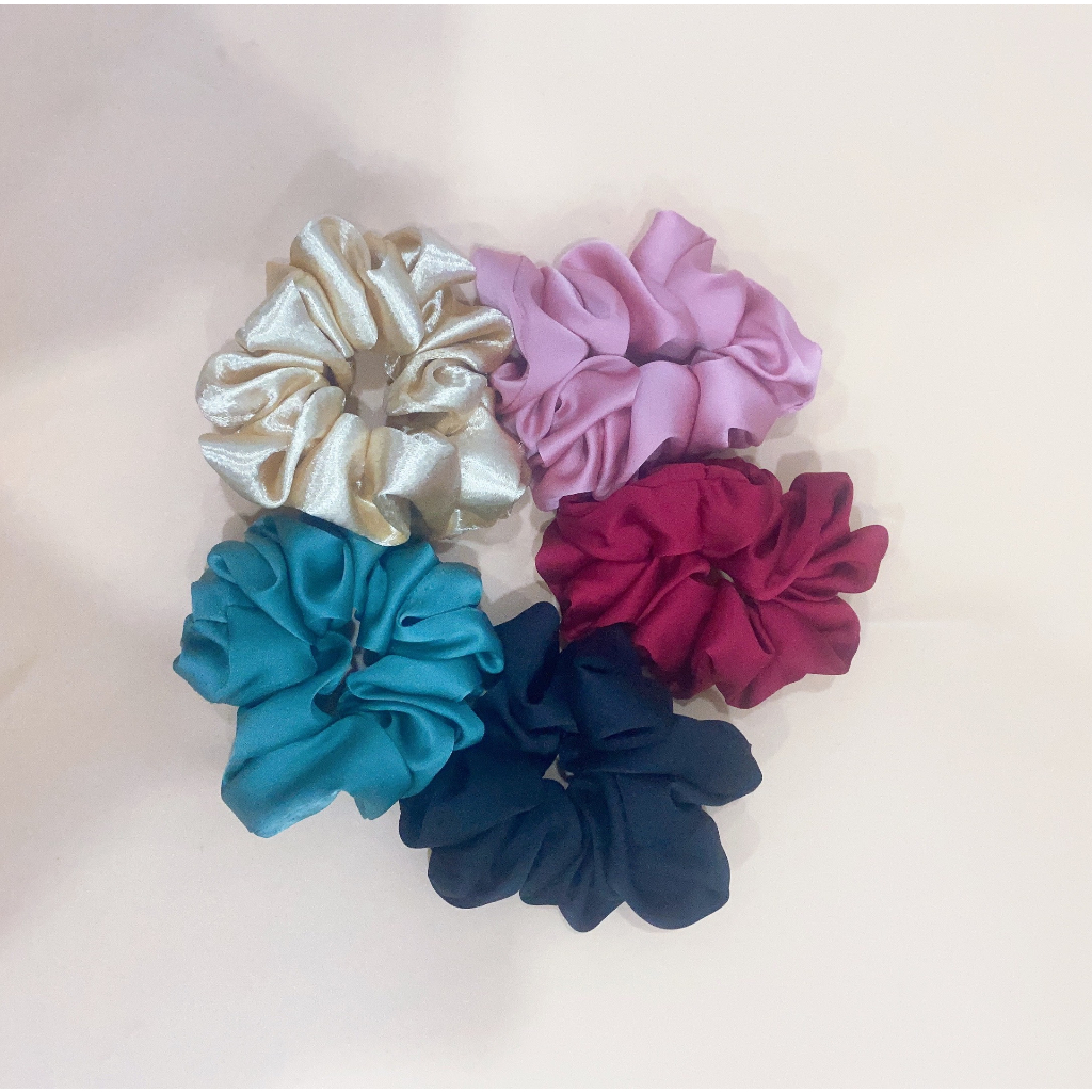 Cột Tóc Lụa MUPPY Vải Trơn Basic Nhiều Màu Pastel Dễ Thương