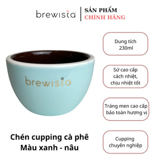 Chén cupping chuyên dụng bằng sứ thử cafe Artisan 230ml Professional Cupping Bowl + silicon lid - Chính hãng Brewista