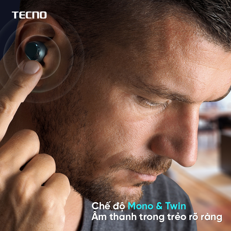 [Quà tặng không bán] Tai Nghe Bluetooth TECNO TWS Earphone BDE01 - Hàng Chính Hãng