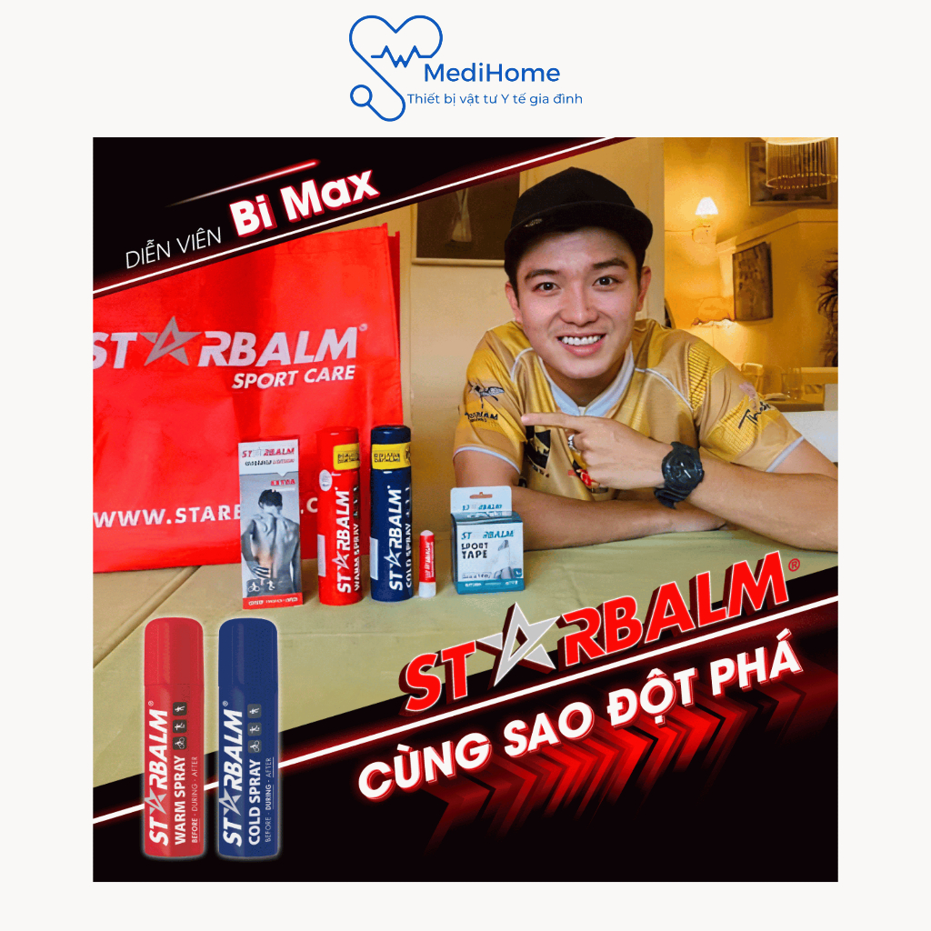 Kem xoa bóp Starbalm Massage Lotion 200ml làm nóng cơ trước vận động, giảm đau chấn thương - MediHome