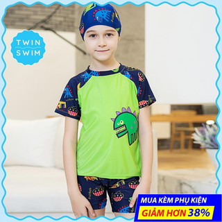 Đồ Bơi Bé Trai Twin Hình Khủng Long Xanh Lá, Nhiều Size Lựa Chọn Chất Liệu Vải Cao Cấp