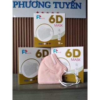 Khẩu trang 6D Mask 4 lớp kháng bụi mịn PM2.5 hộp 10 cái