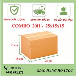 [GIÁ TẬN XƯỞNG] Combo 20 hộp carton 25x15x15 giá cực rẻ đóng hàng mỹ phẩm, phu kiện, đồ gia dụng Hà Nội