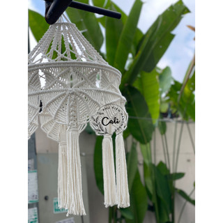 Khung Đèn trần treo Macrame phong cách trang trí Boho - Tặng kèm móc S