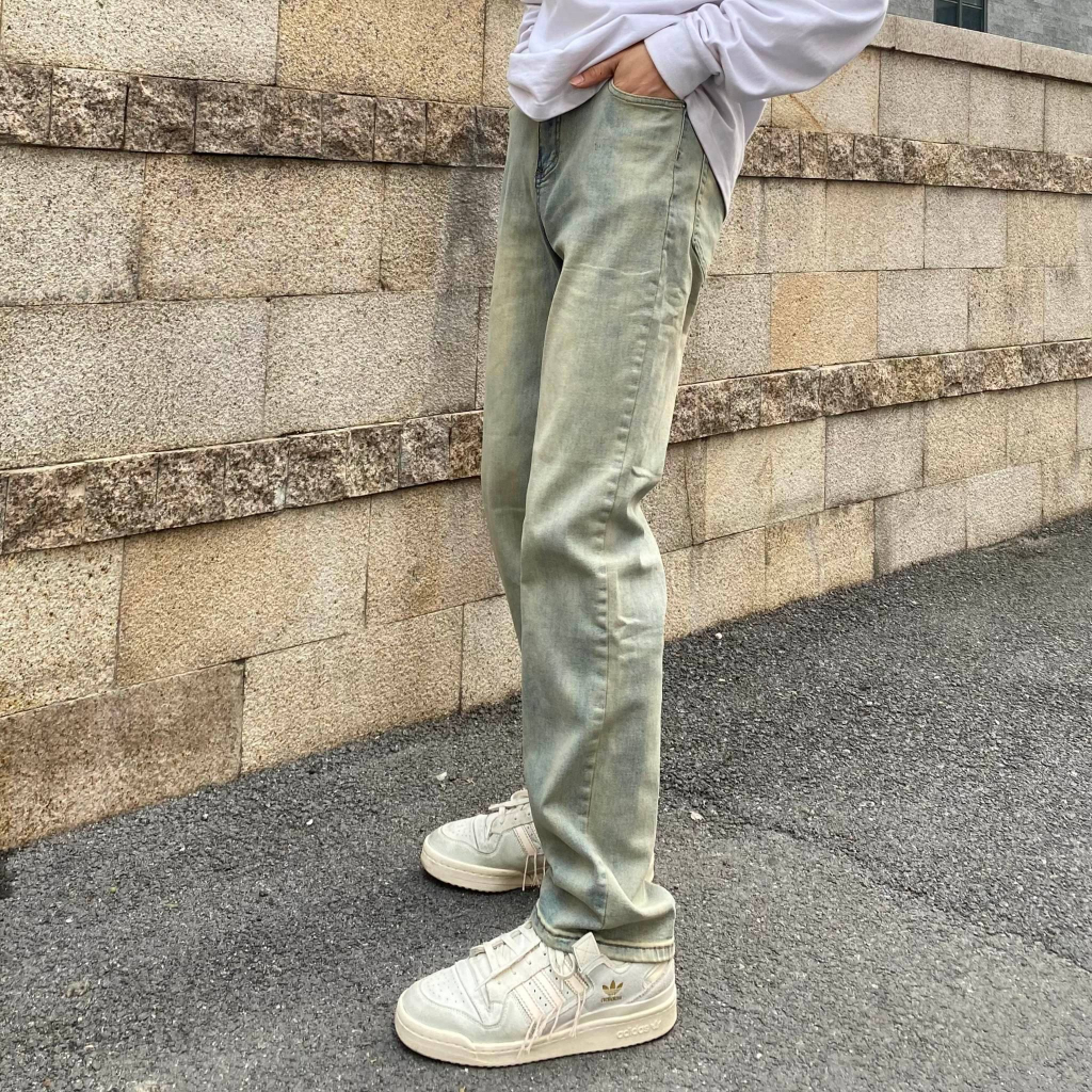 Quần jean nam baggy ống suông cách điệu thời trang phong cách unisex thời trang cá tính hàn quốc