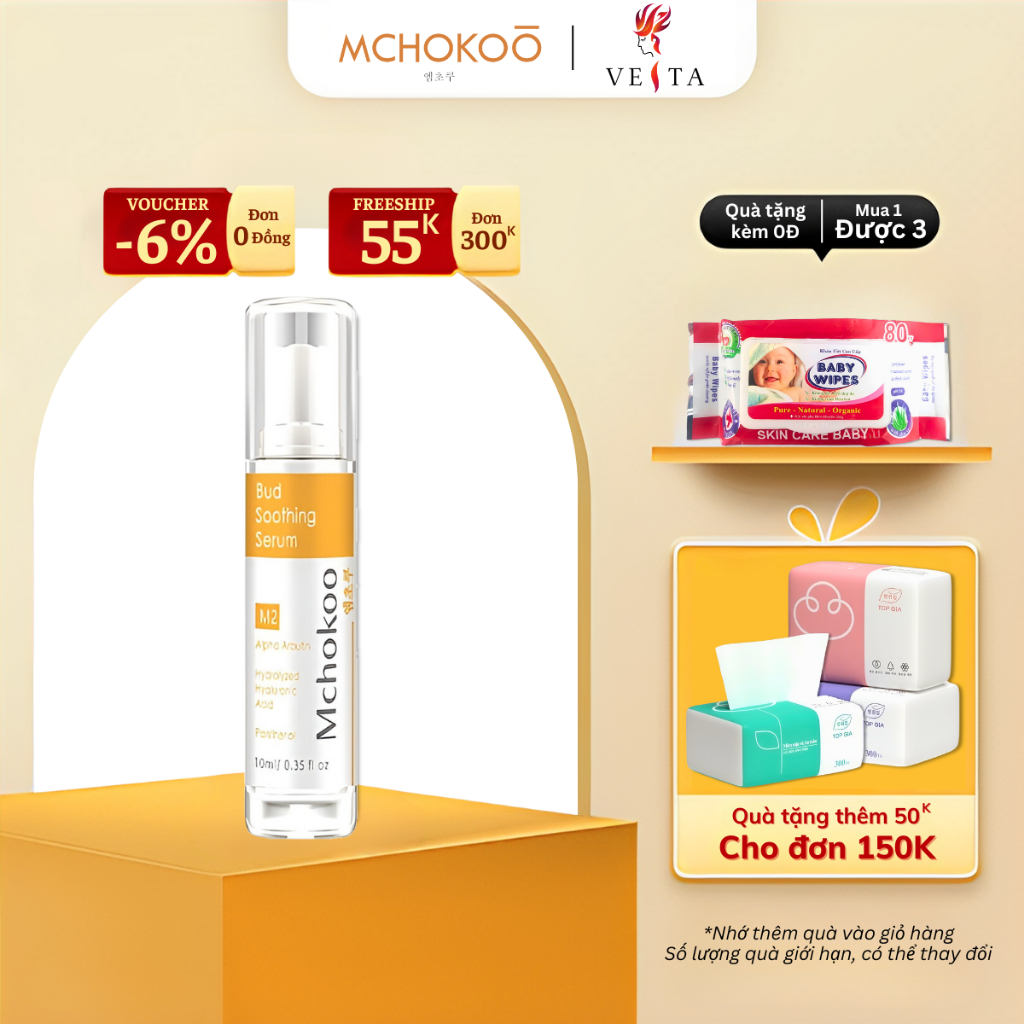 Serum Dưỡng Ẩm Hồng Hoa Mchokoo M2 Liệu Trình Hồng Hoa Làm Trắng Nhũ Hoa Tại Nhà 10ml
