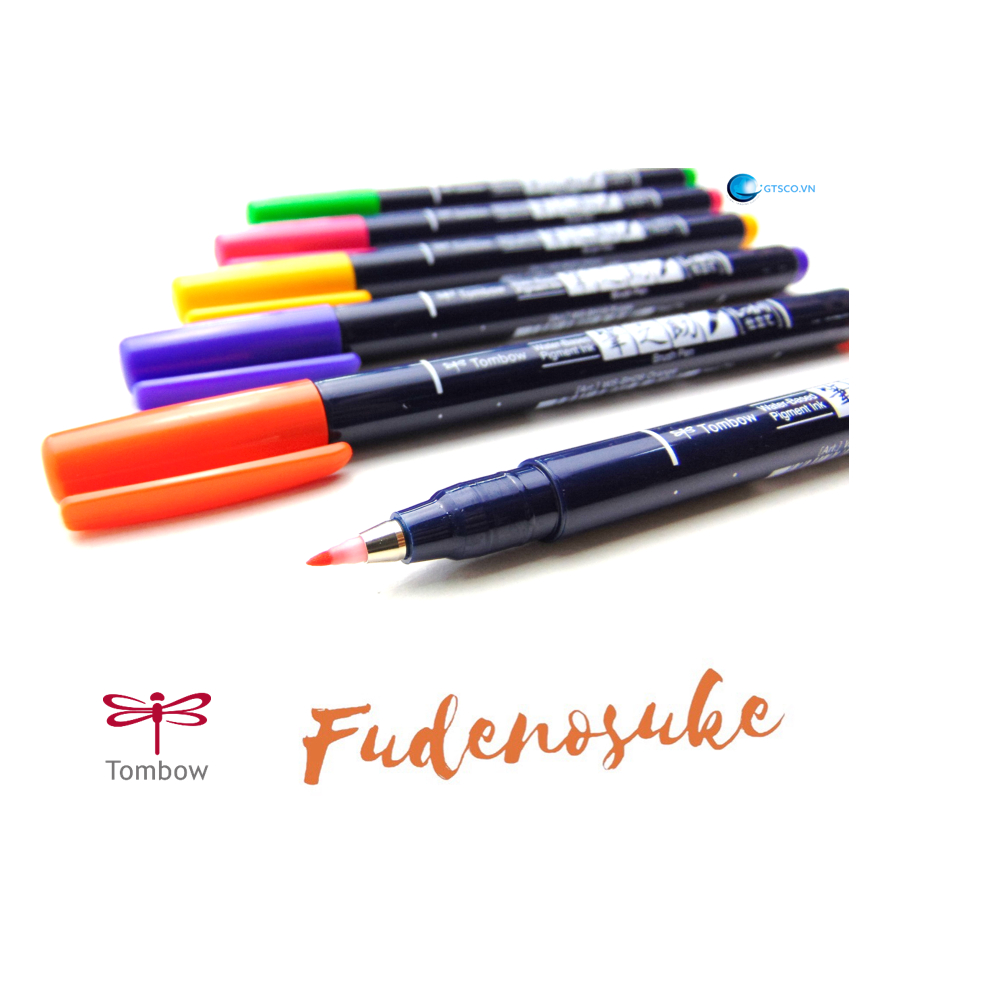 Tombow Fudenosuke 10 màu sắc Nhật Bản - Bút viết Calligraphy, hán tự , thư pháp