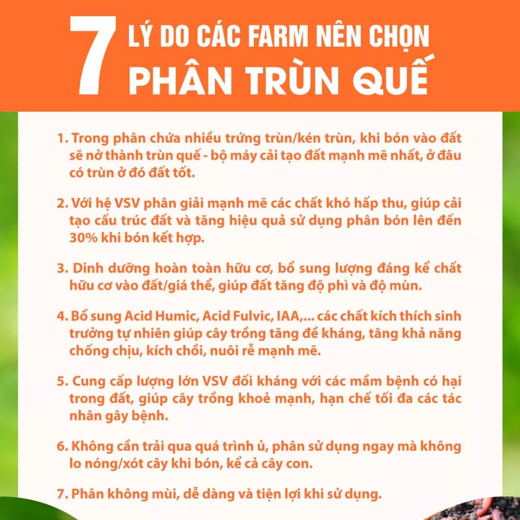 CH - Phân Trùn Quế Cao Cấp Sfarm  -