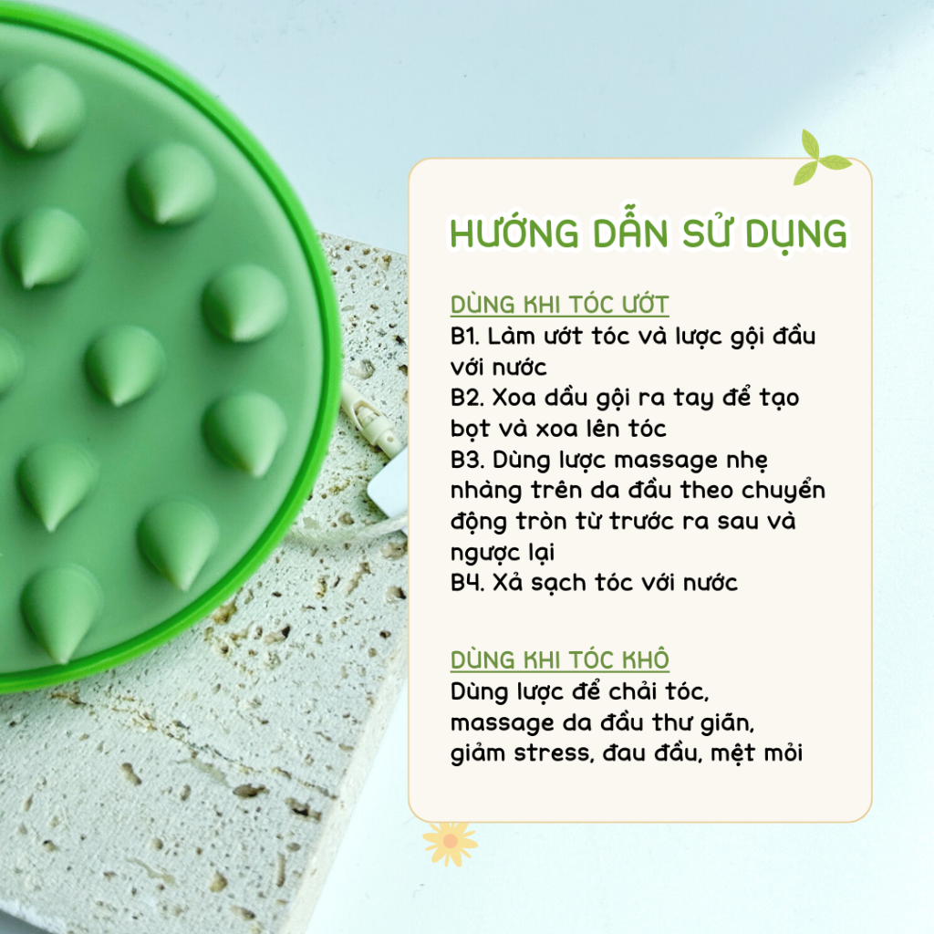 LƯỢC GỘI ĐẦU & MASSAGE DA ĐẦU BUDDY