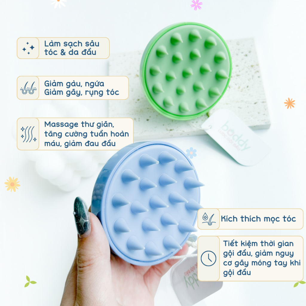 LƯỢC GỘI ĐẦU & MASSAGE DA ĐẦU BUDDY