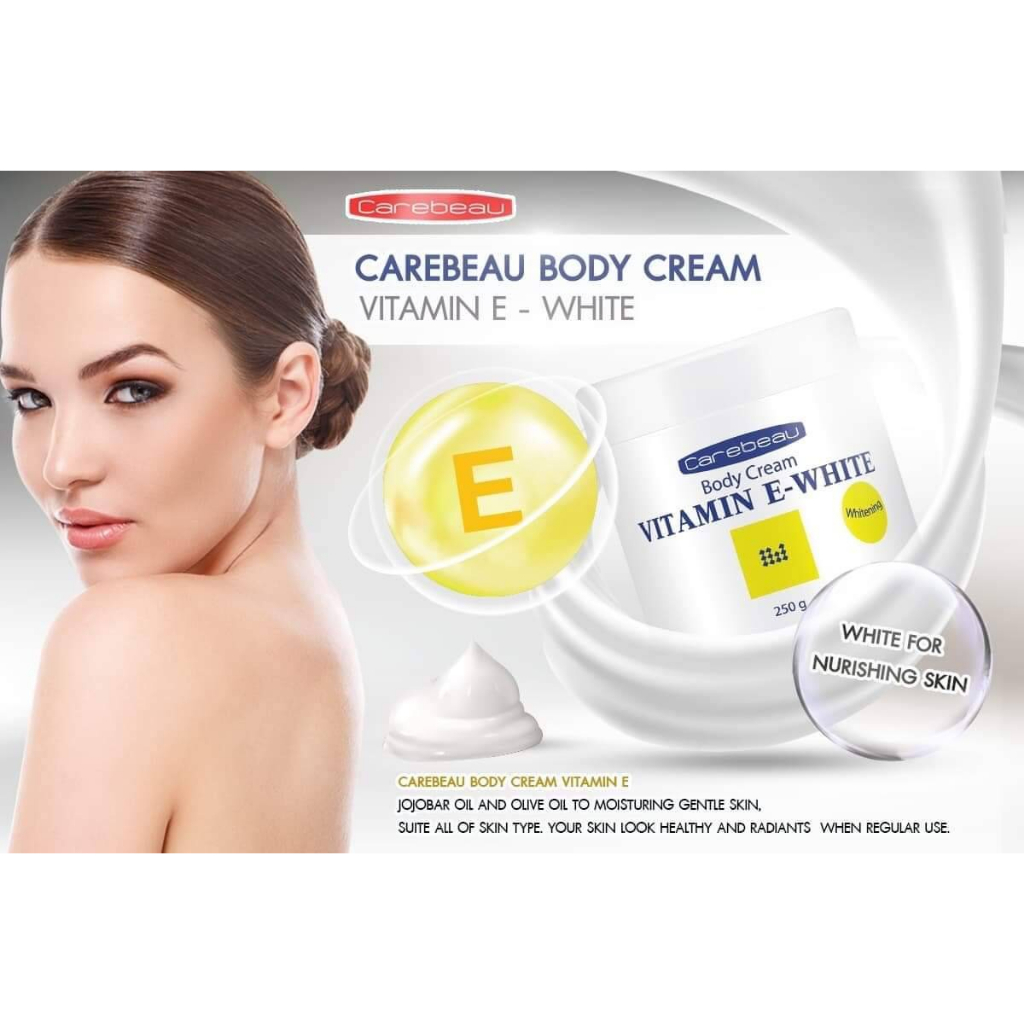 Kem dưỡng da toàn thân Vitamin E Carebeau Thái Lan màu hồng 250ml