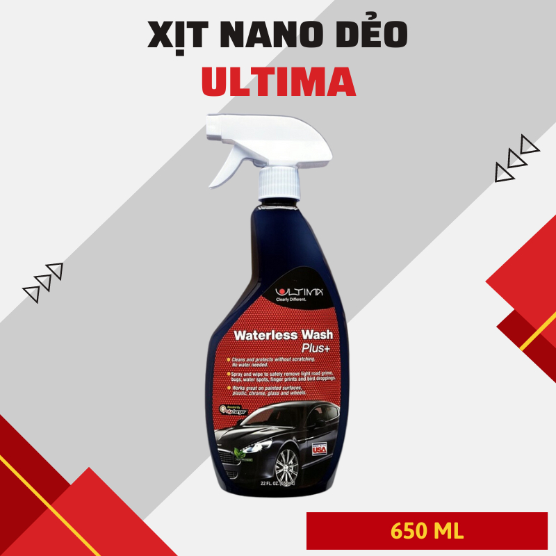 Chai xịt nano dẻo Ultima dung tích 650ml vệ sinh phủ bóng, chống bám nước cho ô tô, xe máy, màn hình chính hãng
