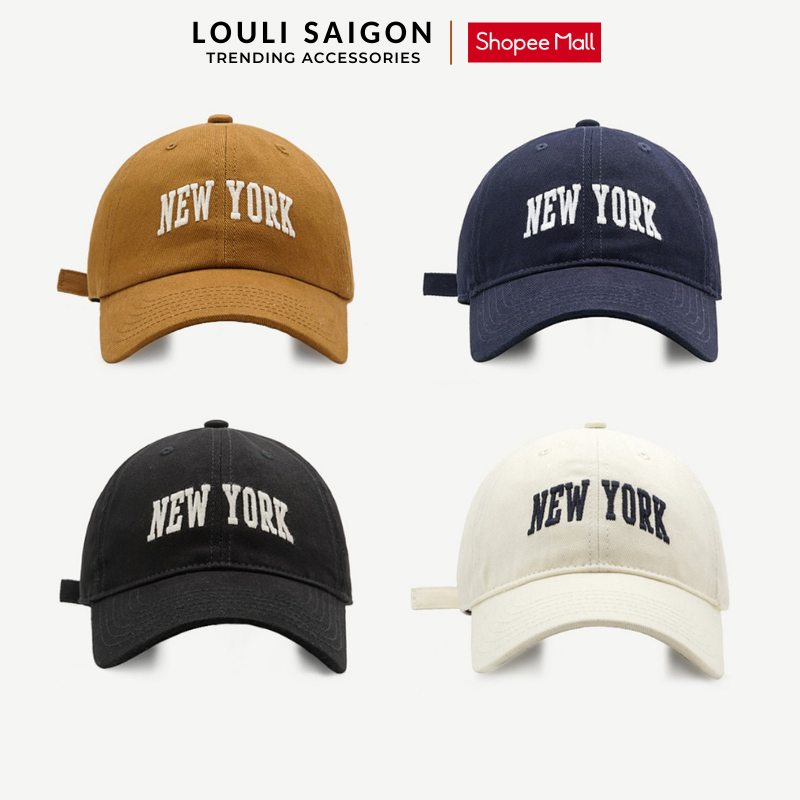 Mũ lưỡi trai LOULI SAIGON thêu chữ NEW YORK form mềm dành cho nam và nữ