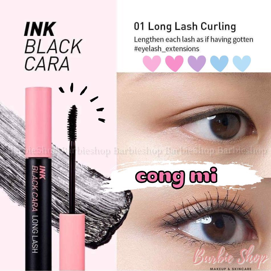 Chuốt Mi Mascara Làm Cong Dày Và Dài Mi Peripera Ink Black Cara 8g Đủ Màu