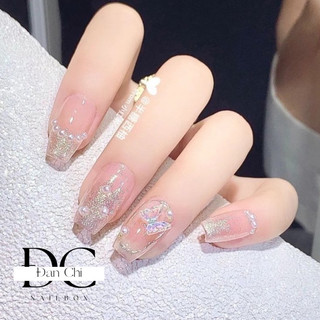 Nailbox Móng Úp Thiết Kế Sẵn Mẫu Nhũ Bling Bling Đính Bướm