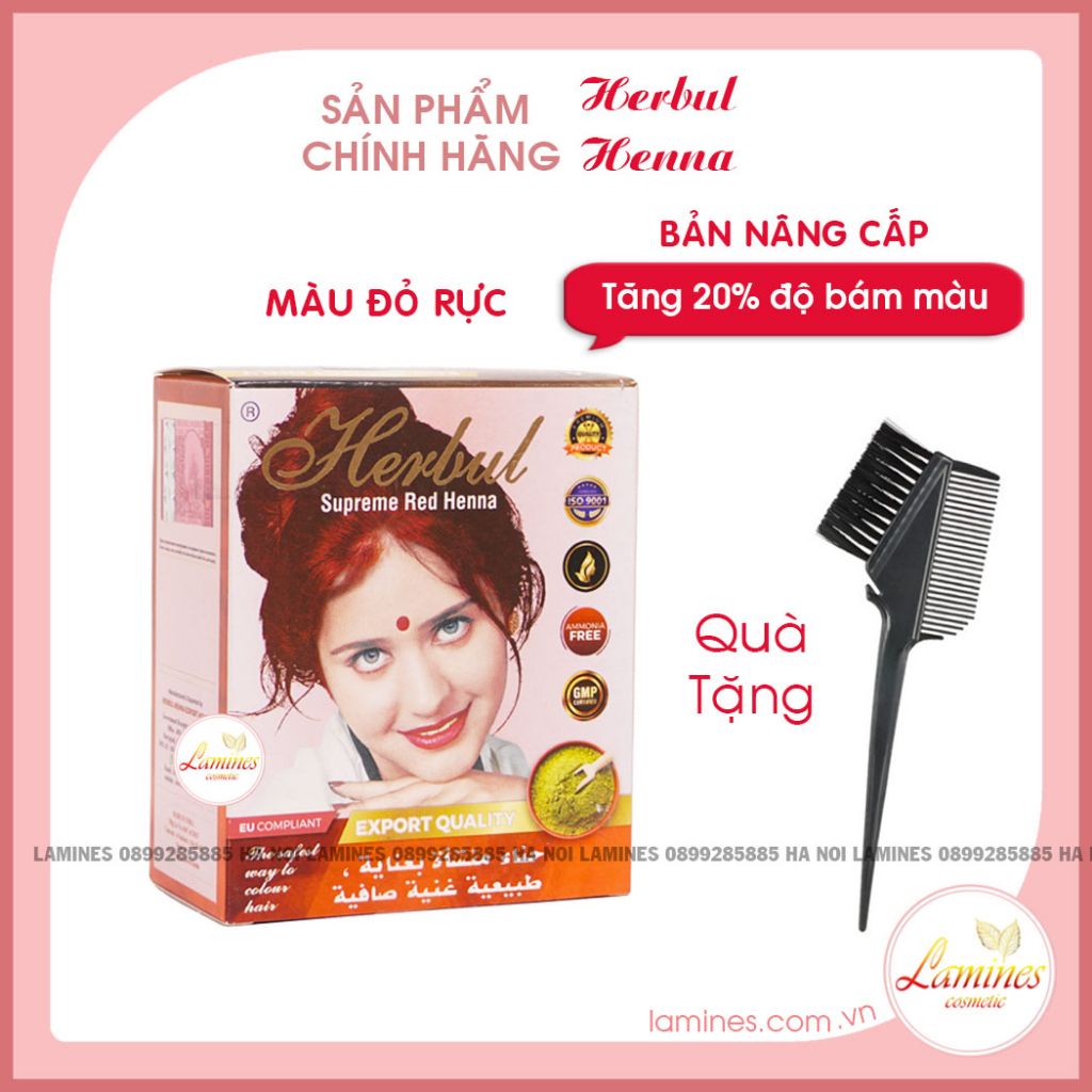 Thuốc Nhuộm Tóc Thảo Dược Herbul Henna Ấn Độ - Màu Xanh Đen Blue Black + Tặng Lược Nhuộm Tóc
