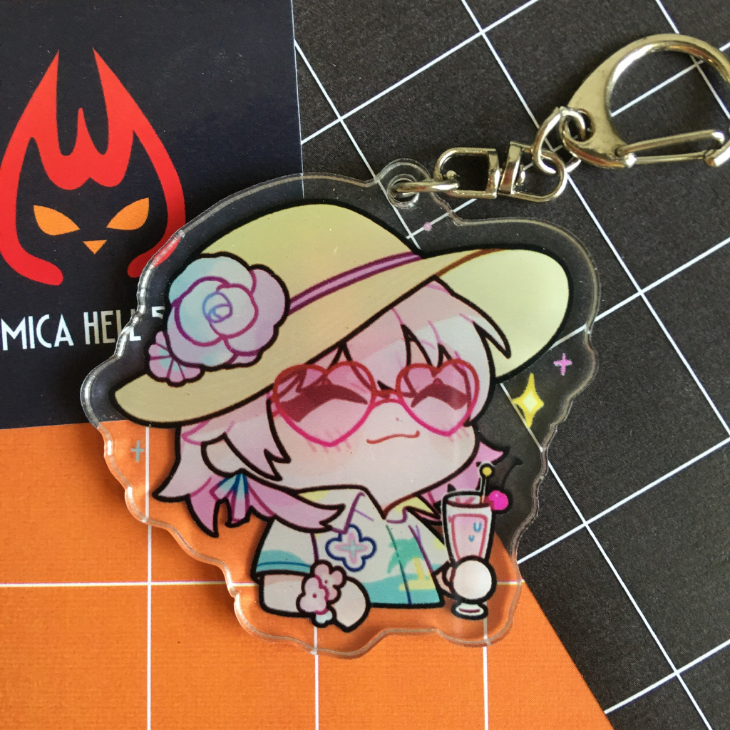 Móc Khóa Honkai Star Rail Anime Manga Acrylic Chibi Mẫu 2 Dễ Thương Lấp Lánh Hologram KC09