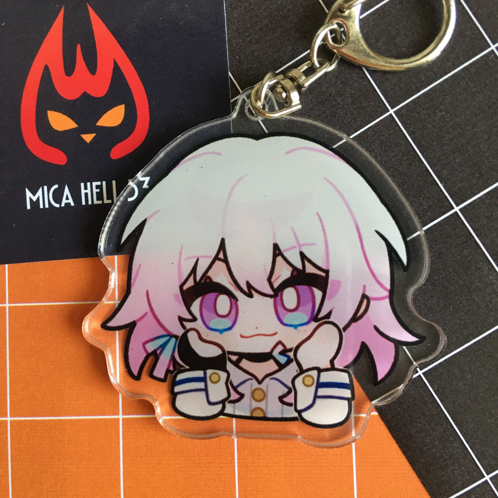 Móc Khóa Honkai Star Rail Anime Manga Acrylic Chibi Mẫu 2 Dễ Thương Lấp Lánh Hologram KC09