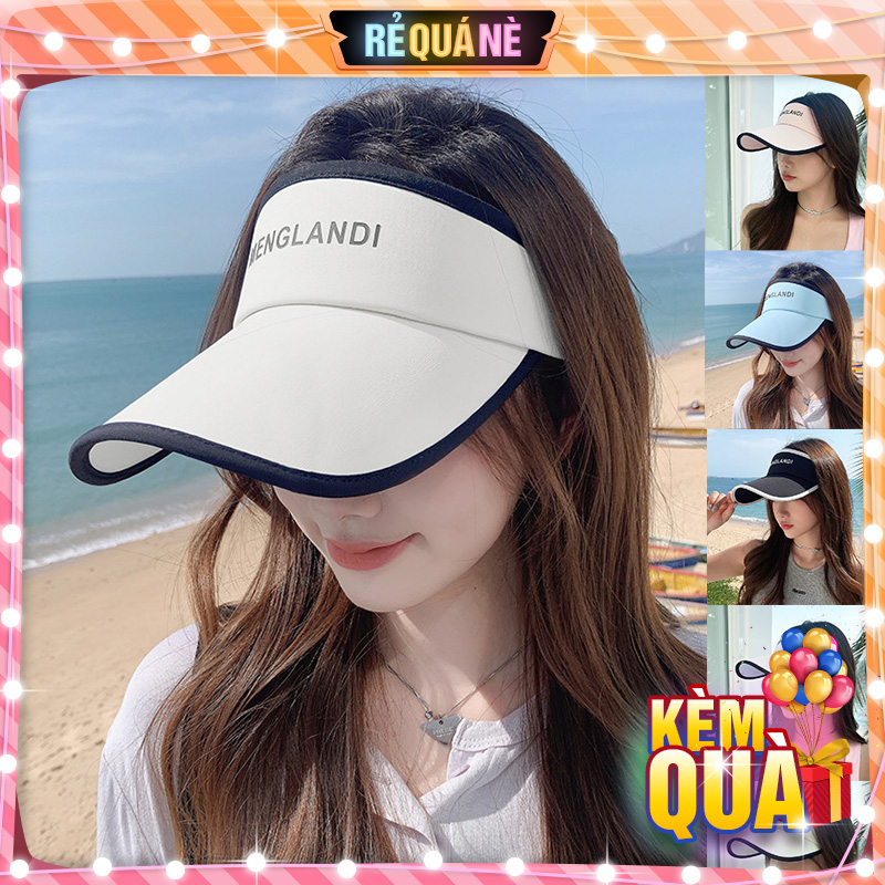 Nón Kết Chống Nắng Hở Nửa Đầu Nam Nữ Phối Chữ Kẻ Viền Menglandi Kiểu Hàn RQN2318