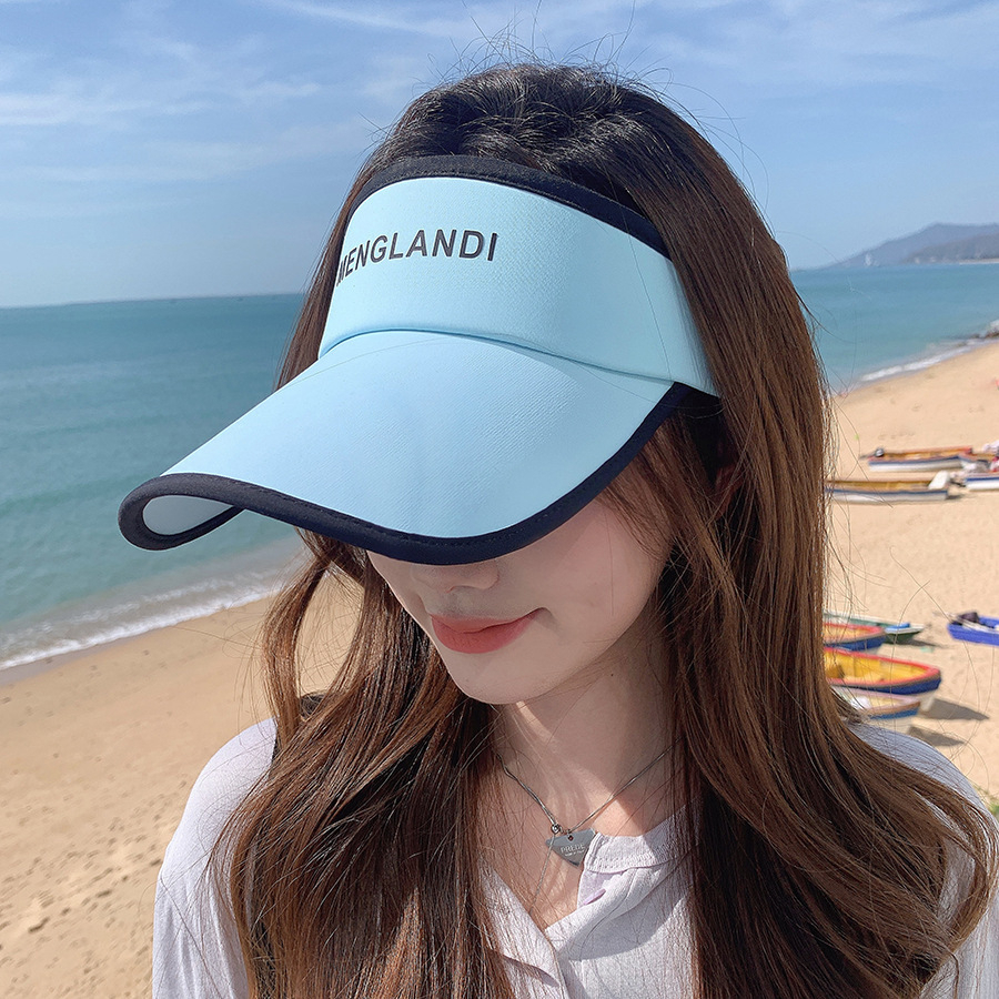 Nón Kết Chống Nắng Hở Nửa Đầu Nam Nữ Phối Chữ Kẻ Viền Menglandi Kiểu Hàn RQN2318