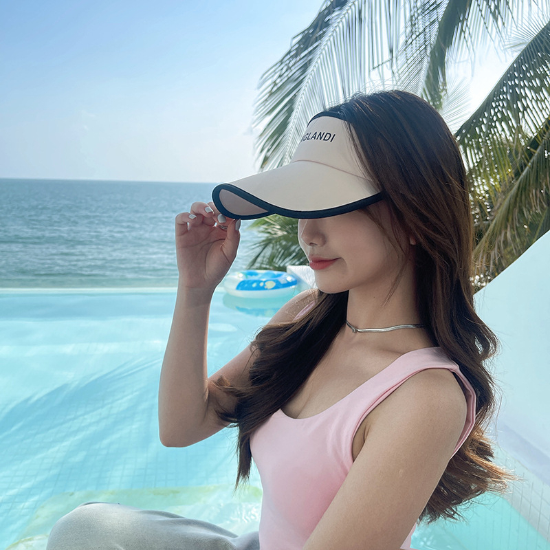 Nón Kết Chống Nắng Hở Nửa Đầu Nam Nữ Phối Chữ Kẻ Viền Menglandi Kiểu Hàn RQN2318