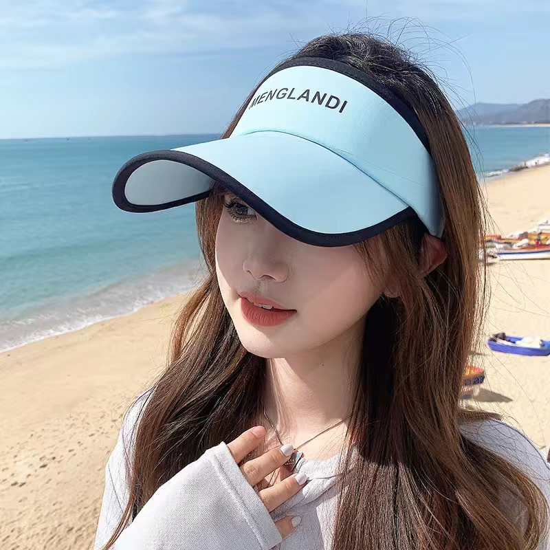 Nón Kết Chống Nắng Hở Nửa Đầu Nam Nữ Phối Chữ Kẻ Viền Menglandi Kiểu Hàn RQN2318