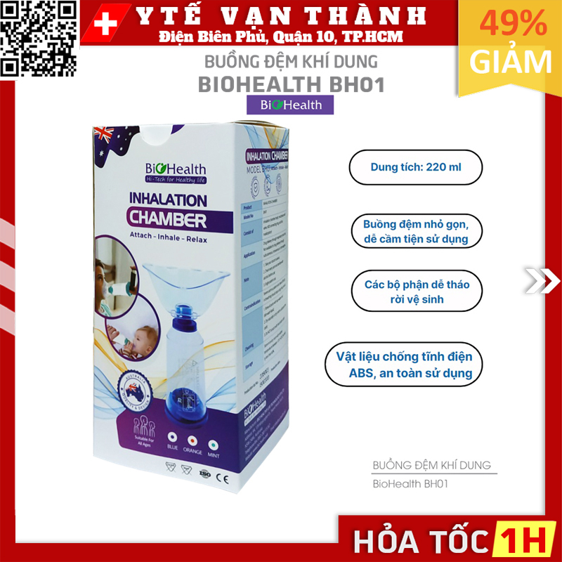 ✅ Buồng Đệm Khí Dung (Babyhaler) Biohealth BH01 (BH-01) | Buồng Hít Hen Suyễn Úc (có mặt nạ trẻ em, người lớn) -VT0317