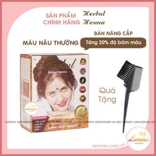 [Quà Tặng] Thuốc Nhuộm Tóc Thảo Dược Herbul Henna Ấn Độ - Màu Nâu Thường Brown + Tặng Lược Nhuộm Tóc