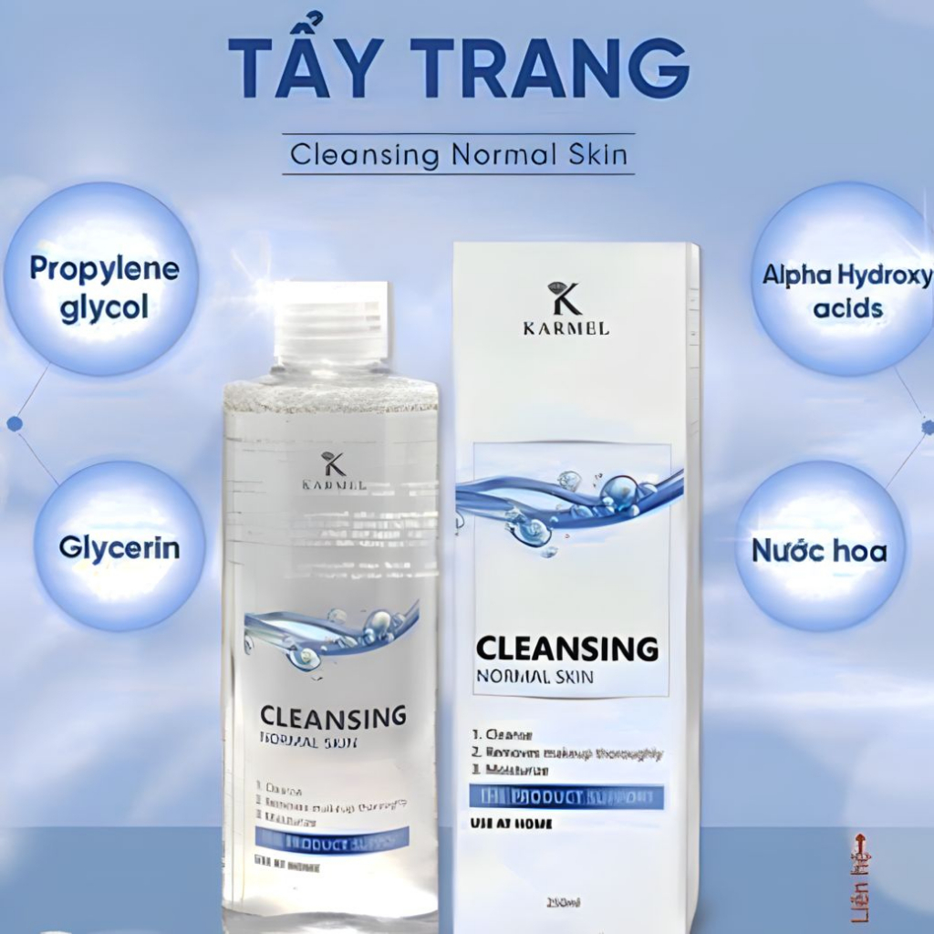 Tẩy trang cho da dầu,da khô,tẩy trang làm sạch sâu,loại bỏ sợi bã nhờn chính hãng Karmel