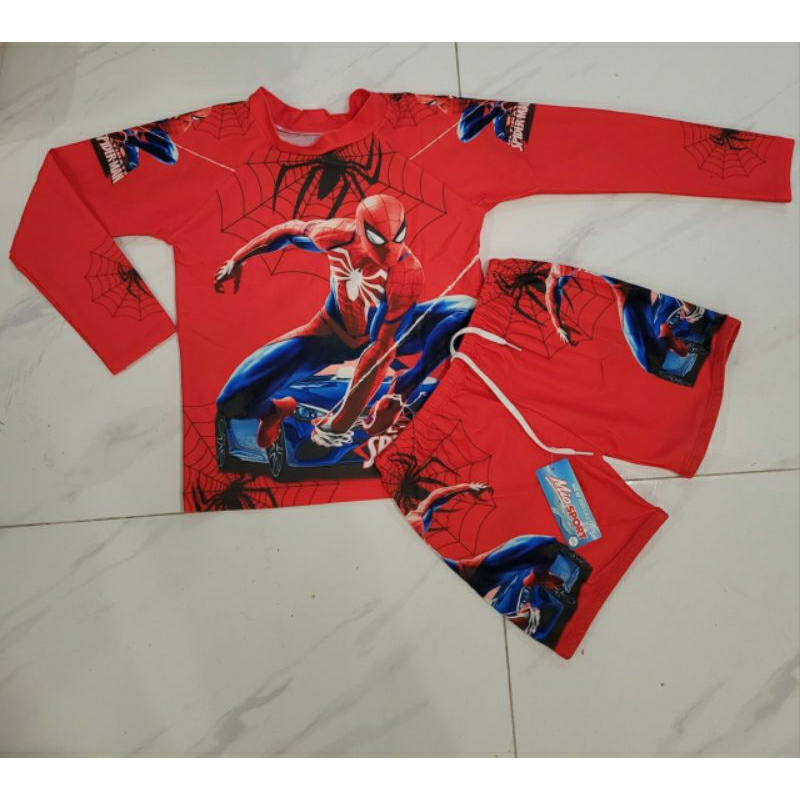 Sét Bơi Rời Tay Dài Bé Trai 2 Màu Xanh Đỏ Hình Nhân Vật Siêu Nhân Nhện Superman,đủ size 10 đến 55 ký,Hàng Sẵn Sll