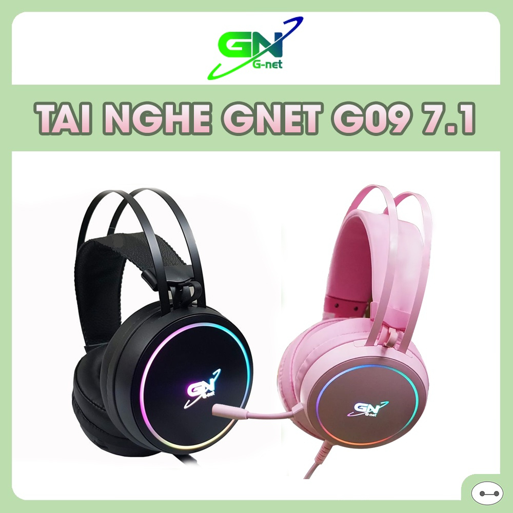 TAI NGHE GAMING GNET G09 LED RGB CỰC ĐẸP CHÍNH HÃNG