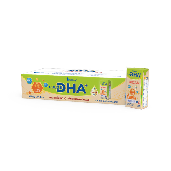 Sữa bột pha sẵn Colos DHA+ lốc 110ml giúp bé thông minh sáng trí, đề kháng khỏe- VitaDairy