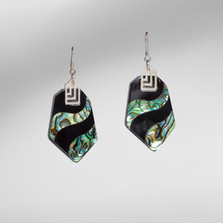 Bông tai CINCI HANOI Sừng kết hợp Sơn mài Waves with abalone S07
