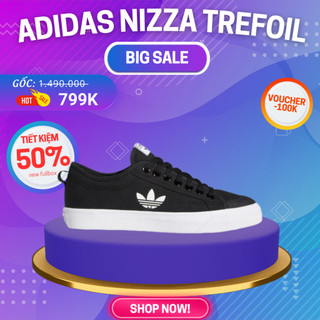 Giày Ba Lá Adidas Nizza Chính Hãng 🔴SIMPLE SNEAKER🔴 Adidas Nizza Trefoil Core Black Giày Thể Thao Nam Nữ Màu Đen