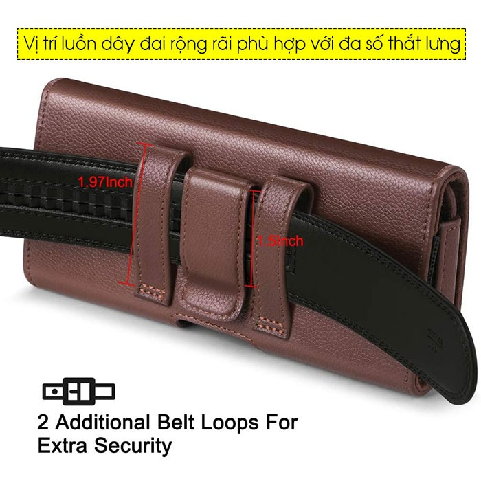 Bao da đeo thắt lưng cho máy 6 - 7 inch