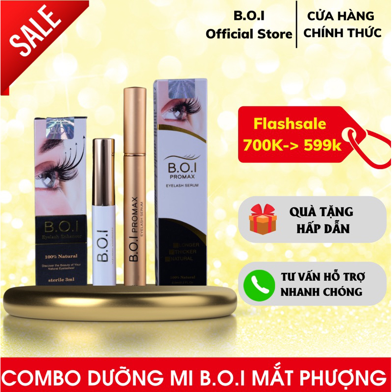 COMBO DƯỠNG MI BOI (B.O.I) CAO CẤP ( combo Mắt Phượng)