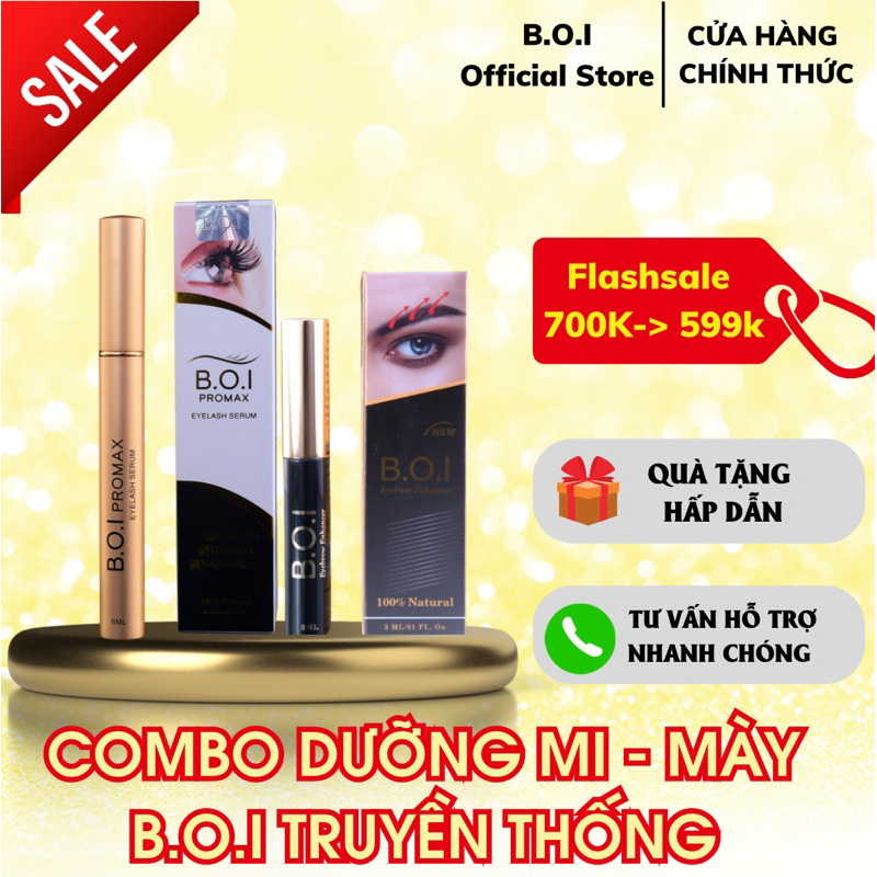 combo dưỡng mi promax + dưỡng mày BOI (B.O.I)