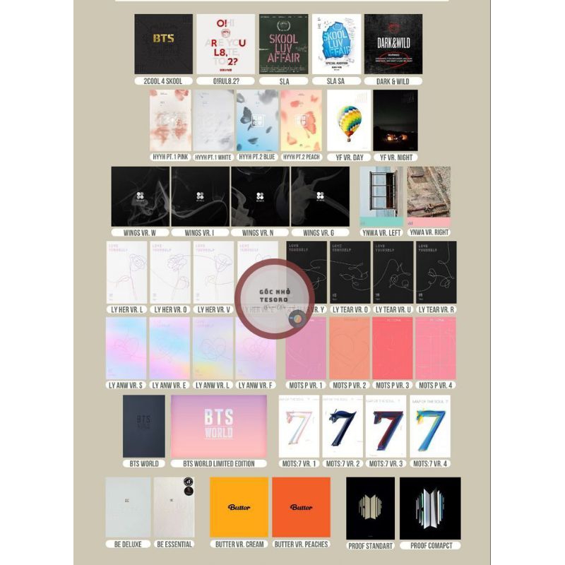 Album BTS Nguyên seal chính hãng