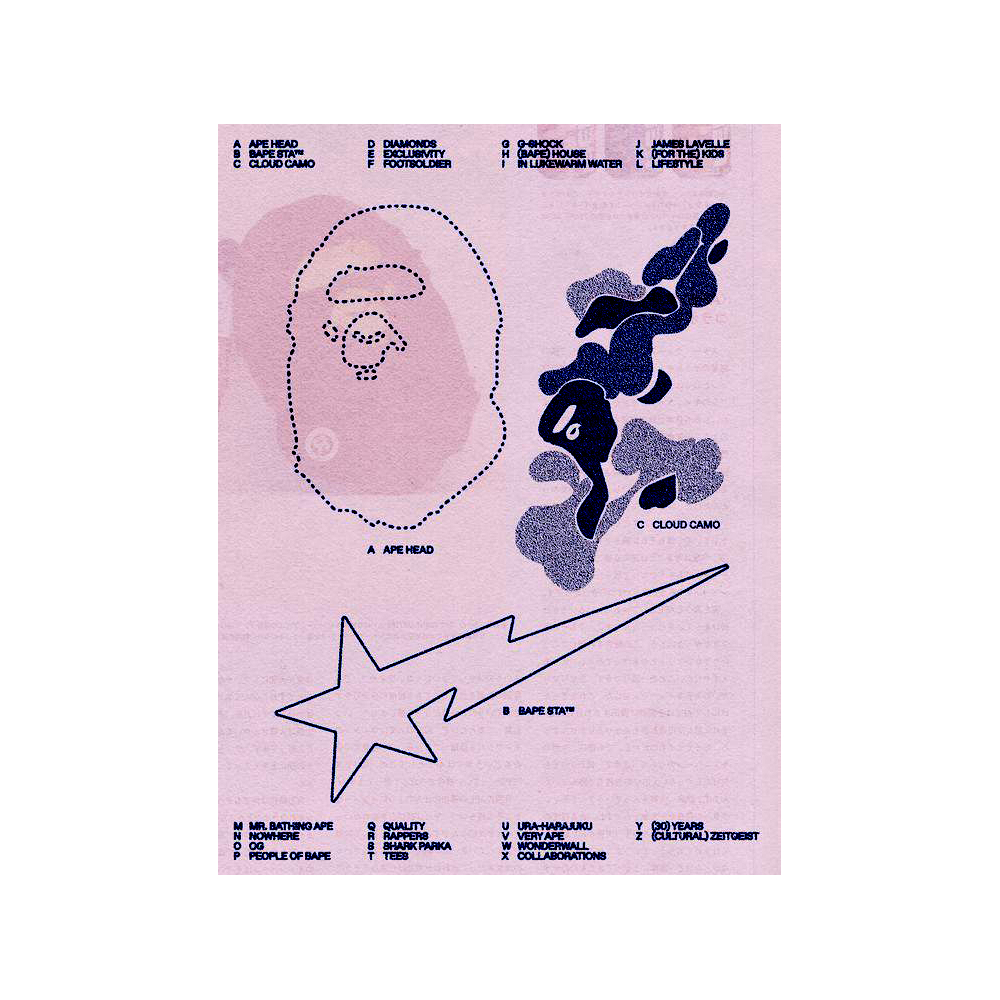 Bộ 50 sticker BAPE dùng để trang trí điện thoại di động - ván trượt - vali - laptop - tường