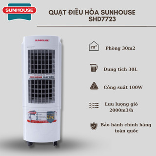 Quạt hơi nước sunhouse shd7723 100W 30L , quạt điều hoà làm mát không khí - hàng trưng bày đẹp chưa qua sd