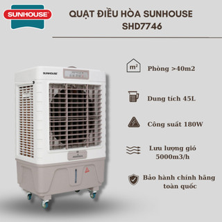 Quạt điều hoà Sunhouse SHD7746 45L 180W , Quạt hơi nước công nghiệp - Hàng trưng bày bảo hành chính hãng