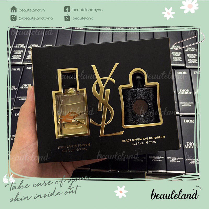 Set nước hoa mini YSL Black Opium & Libre Eau De Pafum Duo 7,5ml x2